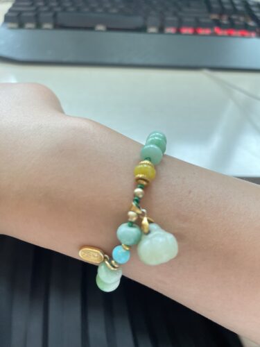 White Jade Pumpkin & Nanhong Gourd Bracelet | Wealth & Protection photo review