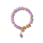Healing Crystal Bracelet for Love | Kunzite & Amber | Positive Energy Jewelry Gift