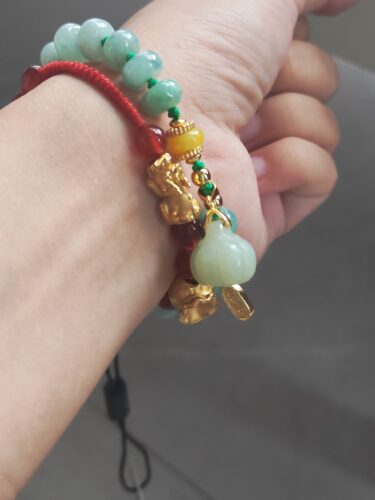 White Jade Pumpkin & Nanhong Gourd Bracelet | Wealth & Protection photo review