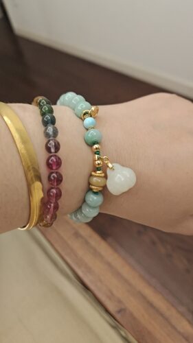White Jade Pumpkin & Nanhong Gourd Bracelet | Wealth & Protection photo review