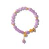 Healing Crystal Bracelet for Love | Kunzite & Amber | Positive Energy Jewelry Gift