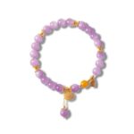 Healing Crystal Bracelet for Love | Kunzite & Amber | Positive Energy Jewelry Gift