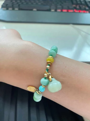 White Jade Pumpkin & Nanhong Gourd Bracelet | Wealth & Protection photo review