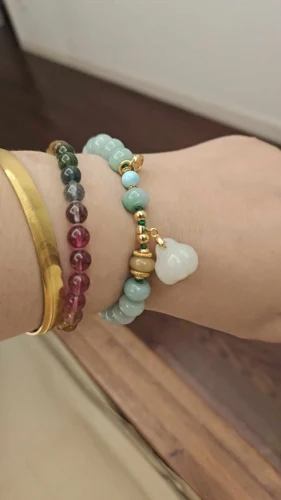 White Jade Pumpkin & Nanhong Gourd Bracelet | Wealth & Protection photo review