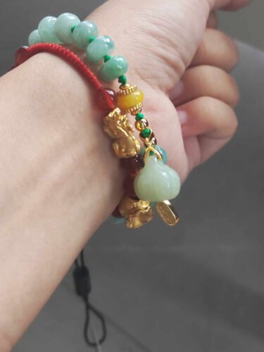 White Jade Pumpkin & Nanhong Gourd Bracelet | Wealth & Protection photo review