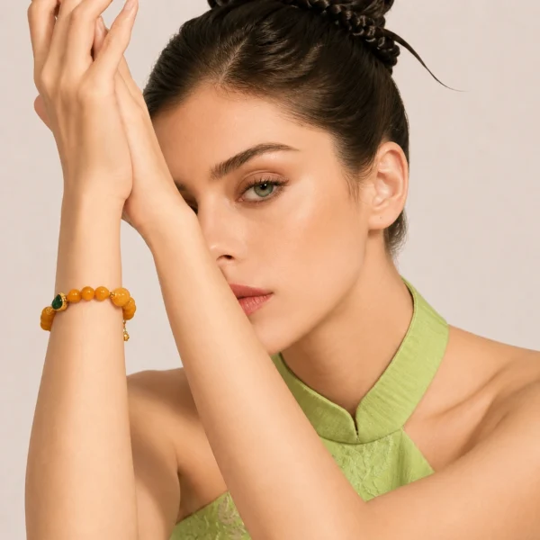 Amber & Jade Peace Bracelet