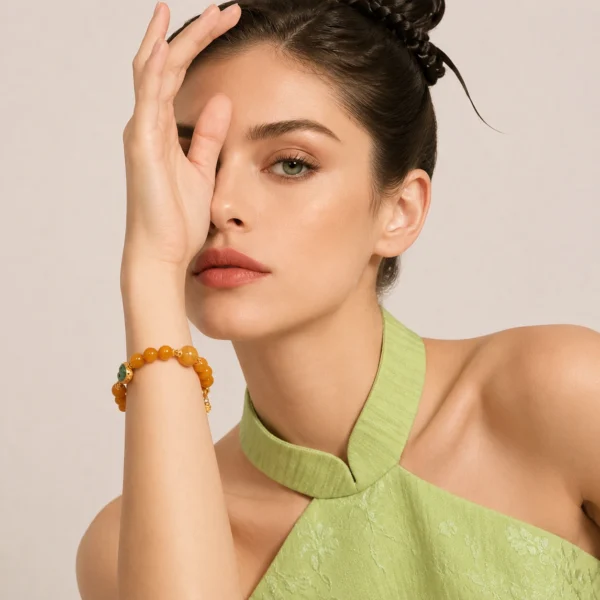 Amber & Jade Peace Bracelet